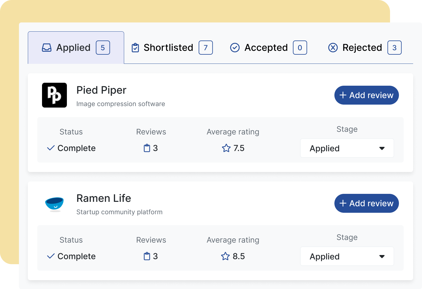 List of resource categories and topics beside cards showing tools with discounts